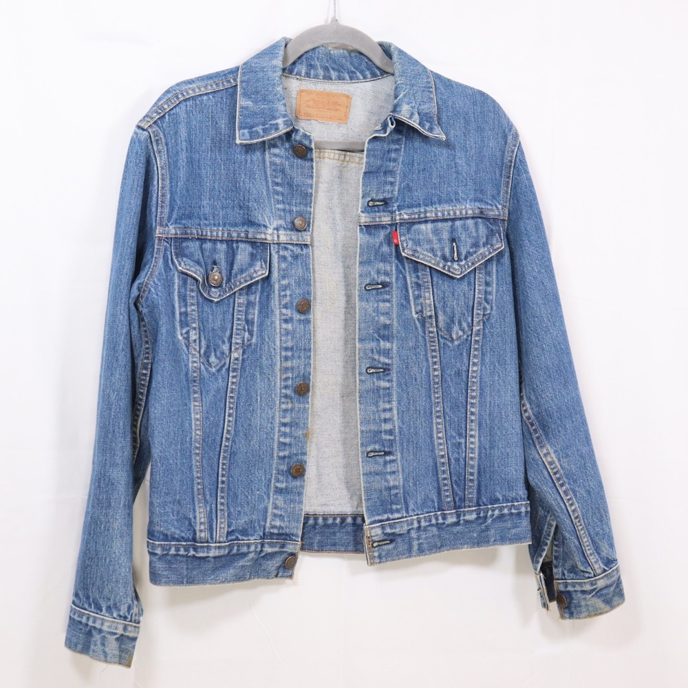 Vintage 70s Levi's Type III Denim‎ Jacket Rare "R" Red Tab Care Tag Trucker